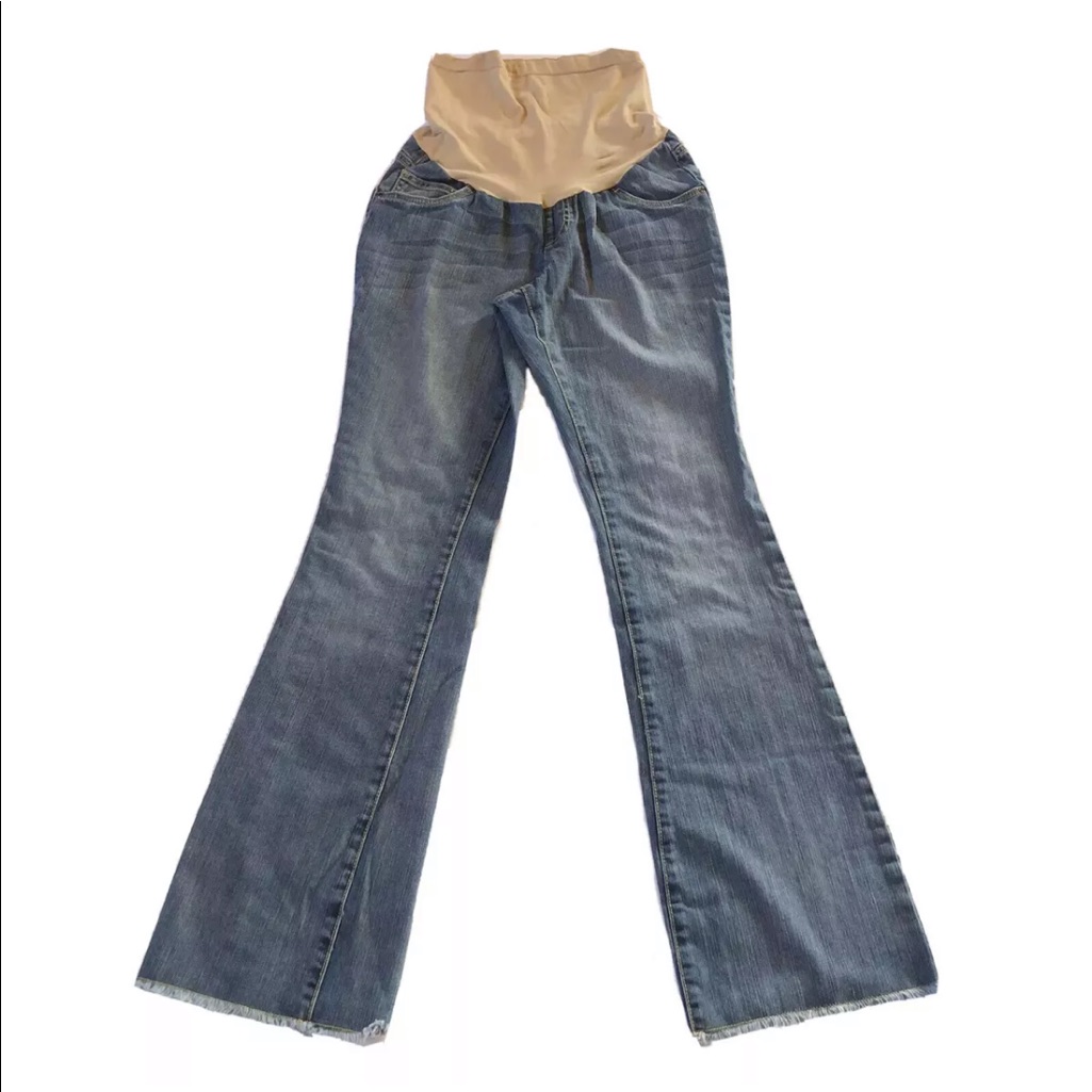 Indigo Blue Maternity Jeans Womens Size Small Semi-Flare Light Blue